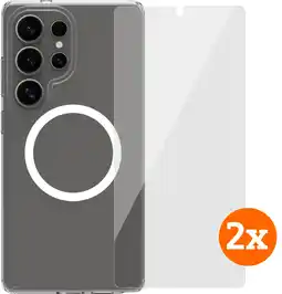 Coolblue BlueBuilt Protective Cover Aimant Galaxy S25 Ultra Transparent + Protège-écran Lot de 2 aanbieding