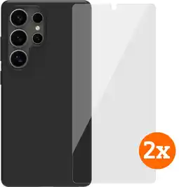 Coolblue BlueBuilt Samsung Galaxy S25 Ultra Back Cover Noir + Protège-écran Verre Lot de 2 aanbieding