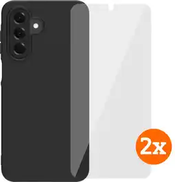 Coolblue BlueBuilt Samsung Galaxy A17 4G/5G Back Cover Noir + Protège-écran Verre Lot de 2 aanbieding