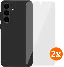 Coolblue BlueBuilt Samsung Galaxy S25 FE Back Cover Noir + Protège-écran Verre Lot de 2 aanbieding