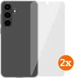 Coolblue BlueBuilt Samsung Galaxy S25 FE Back Cover Transparent + Protège-écran Verre Lot de 2 aanbieding