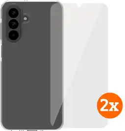 Coolblue BlueBuilt Samsung Galaxy A26 Back Cover Transparent + Protège-écran Verre Lot de 2 aanbieding