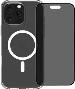 Coolblue BlueBuilt Protective Back Cover avec MagSafe iPhone 16 Pro Max + Protège-écran de Confidentialité aanbieding