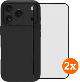 Coolblue BlueBuilt Protective Back Cover avec MagSafe iPhone 17 Pro Noir + Protège-écran Lot de 2 aanbieding