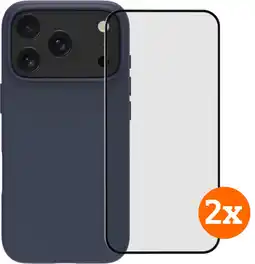 Coolblue BlueBuilt Protective Back Cover avec MagSafe iPhone 17 Pro Bleu + Protège-écran Lot de 2 aanbieding