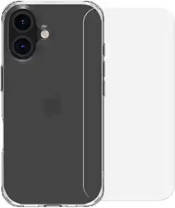 Coolblue BlueBuilt Protective Back Cover iPhone 16 Transparent + Protège-écran Verre aanbieding