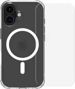 Coolblue BlueBuilt Protective Back Cover avec MagSafe iPhone 16 Pro Transparent + Protège-écran Verre aanbieding
