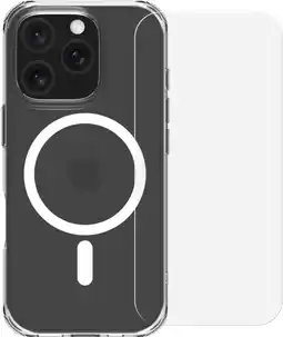 Coolblue BlueBuilt Protective Back Cover avec MagSafe iPhone 16 Pro + Protège-écran Verre aanbieding