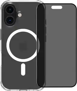 Coolblue BlueBuilt Protective Cover avec MagSafe iPhone 16 Transparent + Protège-écran de Confidentialité aanbieding