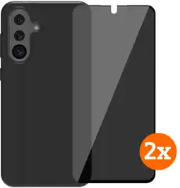Coolblue BlueBuilt Samsung Galaxy A36 Back Cover Noir + Protège-écran Filtre de Confidentialité Lot de 2 aanbieding