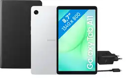 Coolblue Samsung Galaxy Tab A11 8,7 Pouces 128 Go Wifi Argent + Pack d'Accessoires de Base aanbieding