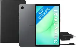 Coolblue Samsung Galaxy Tab A11 8,7 Pouces 128 Go Wifi + 4G Gris + Pack d'Accessoires de Base aanbieding