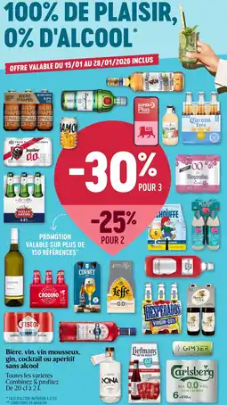 Delhaize Bière, vin, vin mousseux, gin, cocktail ou apéritif sans alcool aanbieding