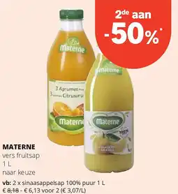 Spar MATERNE vers fruitsap 1 L aanbieding