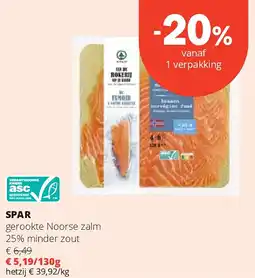 Spar SPAR gerookte Noorse zalm aanbieding