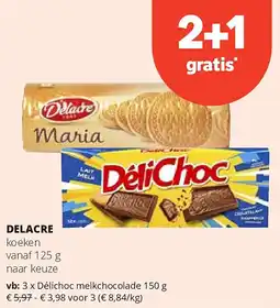 Spar DELACRE koeken vanaf 125 g aanbieding