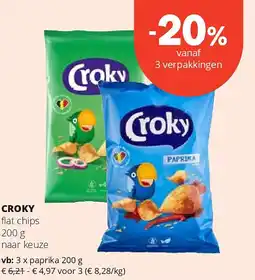 Spar CROKY flat chips 200 g aanbieding