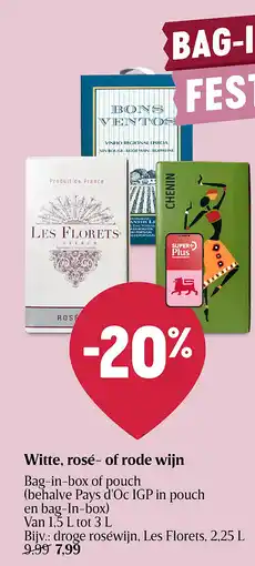 Delhaize Witte, rosé- of rode wijn aanbieding