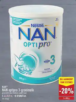 ALDI Nan optipro 3-groeimelk aanbieding