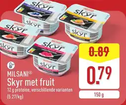ALDI Milsani skyr met fruit aanbieding