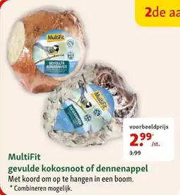 Maxi Zoo Multifit gevulde kokosnoot of dennenappel aanbieding