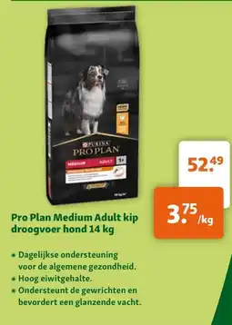 Maxi Zoo Pro plan medium adult kip droogvoer hond aanbieding