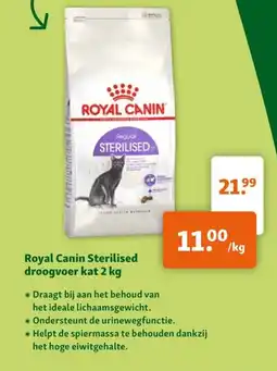 Maxi Zoo Royal canin sterilised droogvoer kat aanbieding