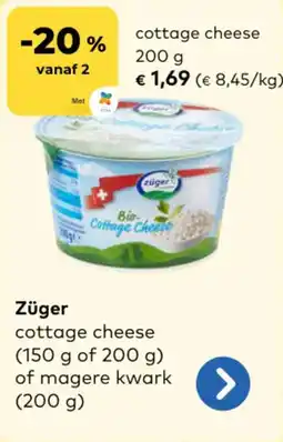 Bio Planet Züger cottage cheese aanbieding