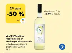 Bio Planet Vina'0° vendôme mademoiselle en vendanges mademoiselle chardonnay 0% aanbieding