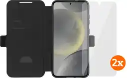 Coolblue BlueBuilt Galaxy S25 Plus Book Case Noir + Protège-écran Verre Lot de 2 aanbieding