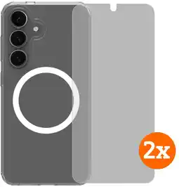 Coolblue BlueBuilt Protective Back Cover Aimant Galaxy S25 Transparent + Protège-écran Lot de 2 aanbieding