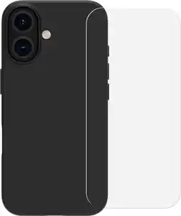 Coolblue BlueBuilt Back Cover iPhone 16 Noir + Protège-écran Verre aanbieding