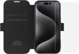 Coolblue BlueBuilt Apple iPhone 16 Pro Book Case Cuir Noir + Protège-écran Verre aanbieding