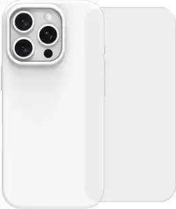 Coolblue BlueBuilt Back Cover iPhone 16 Pro Blanc + Protège-écran Verre aanbieding
