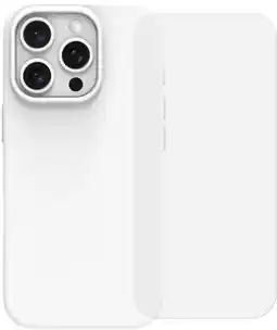 Coolblue BlueBuilt Back Cover iPhone 16 Pro Blanc + Protège-écran Verre aanbieding