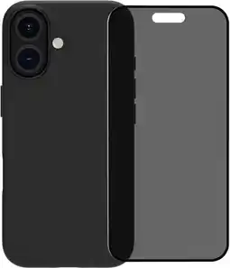 Coolblue BlueBuilt Back Cover iPhone 16 Noir + Protège-écran avec Filtre de Confidentialité Verre aanbieding
