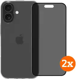 Coolblue BlueBuilt Back Cover iPhone 17 Transparent + Protège-écran Filtre de Confidentialité Lot de 2 aanbieding