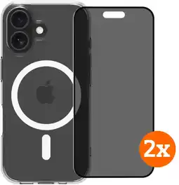 Coolblue BlueBuilt Protective Back Cover MagSafe iPhone 17 + Protège-écran de Confidentialité Lot de 2 aanbieding