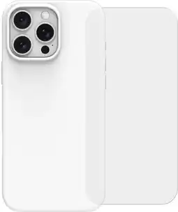 Coolblue BlueBuilt Back Cover iPhone 16 Pro Max Blanc + Protège-écran Verre aanbieding
