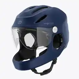 Decathlon Virgo Integral Blauw - Integrale Urban-helm met vizier en achterlicht aanbieding