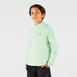Decathlon Thermo tennisshirt met lange mouwen en 1/2 rits voor kinderen lichtgroen aanbieding