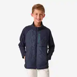 Decathlon Dunne en rekbare kinderjas tussenseizoen blauw/groen aanbieding