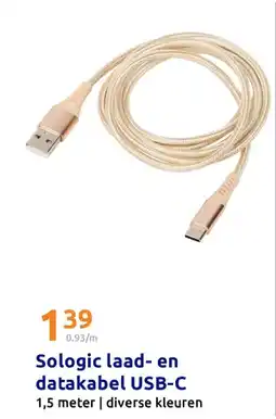 Action Sologic laad-en datakabel USB-С aanbieding