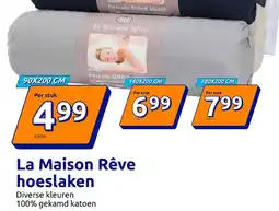 Action La Maison Rêve hoeslaken 180X200 CM aanbieding