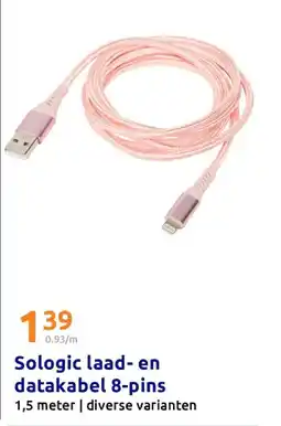 Action Sologic laad-en datakabel 8-pins aanbieding