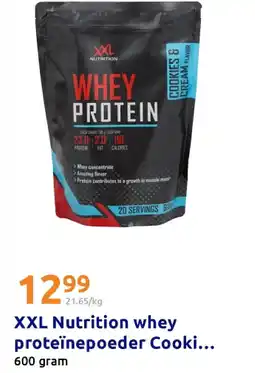 Action XXL Nutrition whey proteïnepoeder Cookies & Cream aanbieding