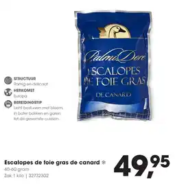 Hanos Escalopes de foie gras de canard aanbieding