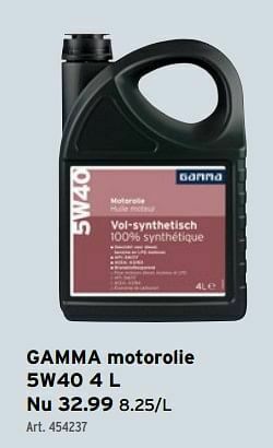 GAMMA Gamma motorolie 5w40 aanbieding