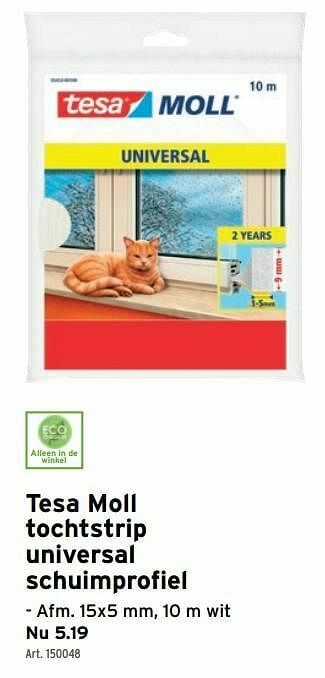 GAMMA Tesa moll tochtstrip universal schuimprofiel aanbieding