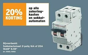 GAMMA Sokkelautomaat 2-polig 16a of 20a aanbieding